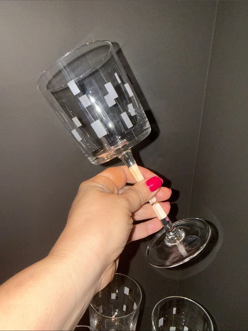 Vintage Soma Artland Etched Pattern Clear Wine Glasses - Set of 6- Discontinued